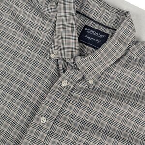 Giordano Mens 3XL Grey Glen Plaid Long Sleeve Button Down Shirt 47/48